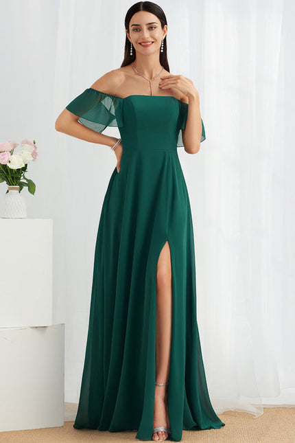 Robe Chic Mousseline Émeraude - gallery 3