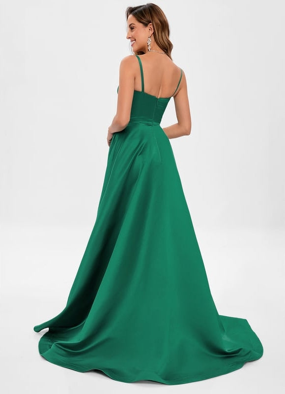 Robe Chic Satin Éclat Verdoyant - gallery 1