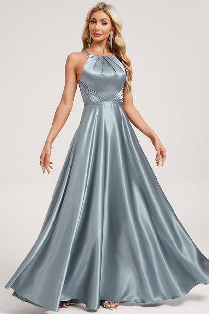Robe Chic Satin Bleu - gallery 2