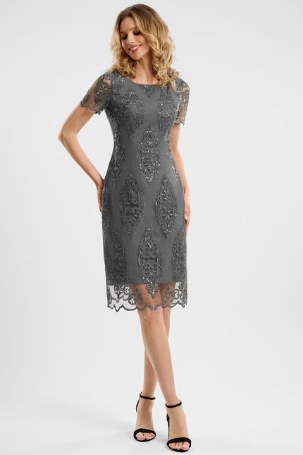 Robe Chic Grise Pailletée - gallery 3