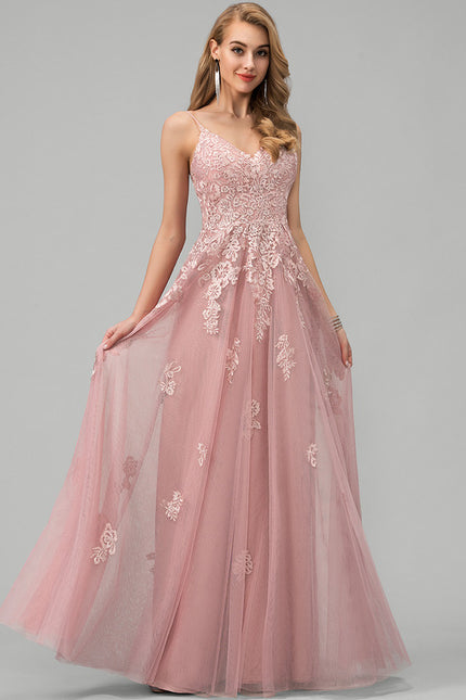 Robe Chic Rose Pâle Tulle Paillettes