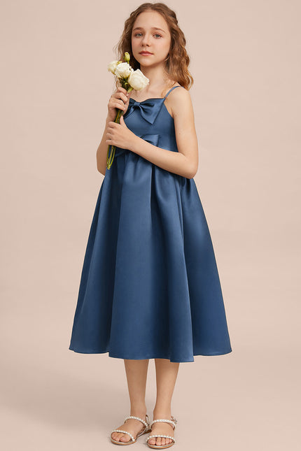 Robe Chic Satin Bleu Élégant - gallery 4