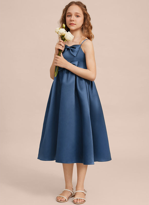 Robe Chic Satin Bleu Élégant - gallery 4