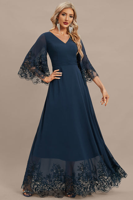Robe Chic Bleu Nuit Élégante - gallery 4