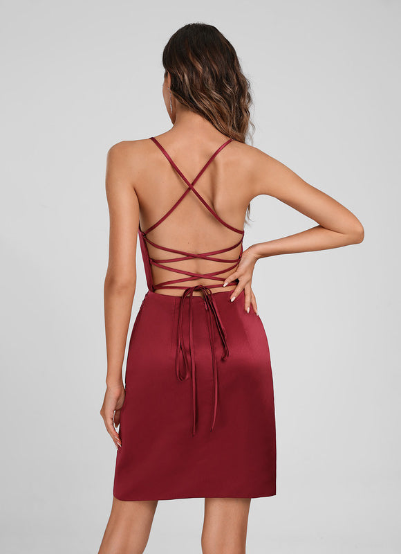 Robe Chic Rouge Satiné Mystique - gallery 1