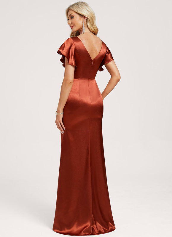 Robe Demoiselle D'Honneur Champetre Chic Vermillon - gallery 5