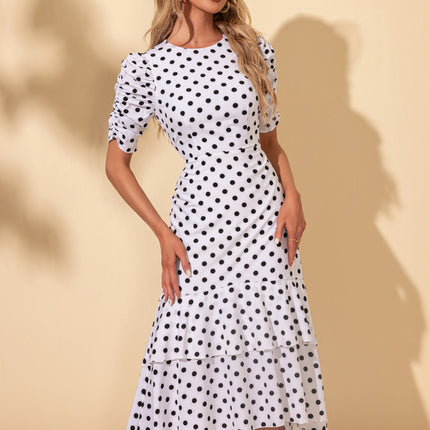 Robe Chic Pois Asymétrique