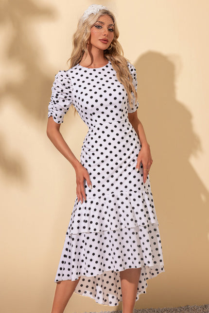 Robe Chic Pois Asymétrique