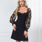 Robe Chic Noire À Manches Transparentes