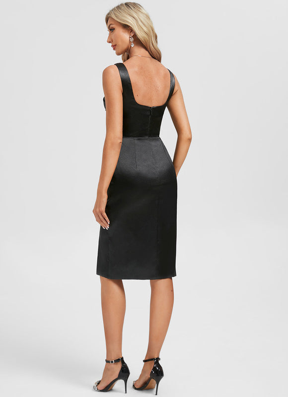 Robe Chic Satin Noir Élégante - gallery 6