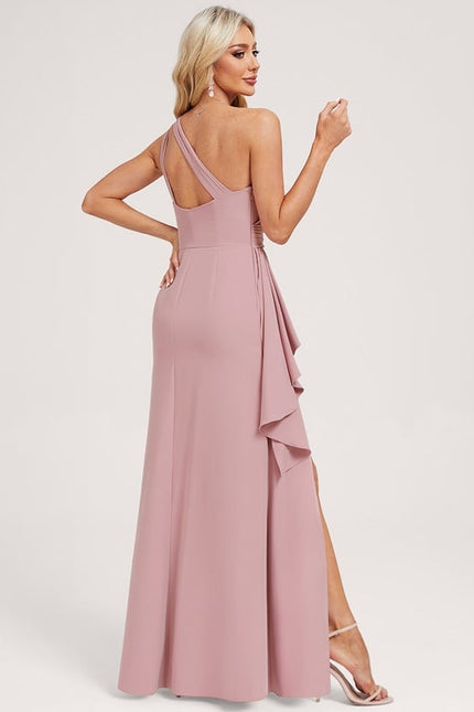 Robe Chic Drapée Rose - gallery 1