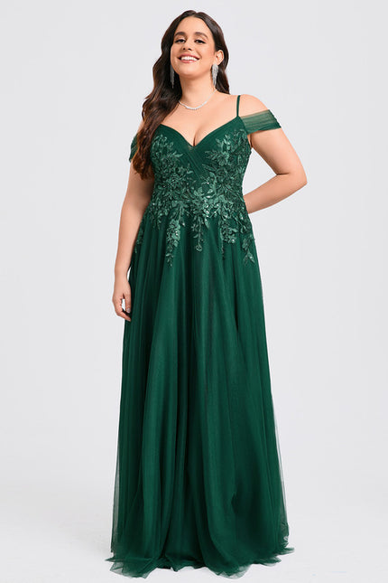 Robe Chic Vert Émeraude Tulle Paillettes - gallery 9