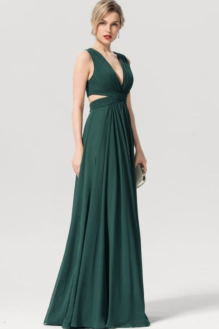 Robe Chic Longue Verte Fluide - gallery 2