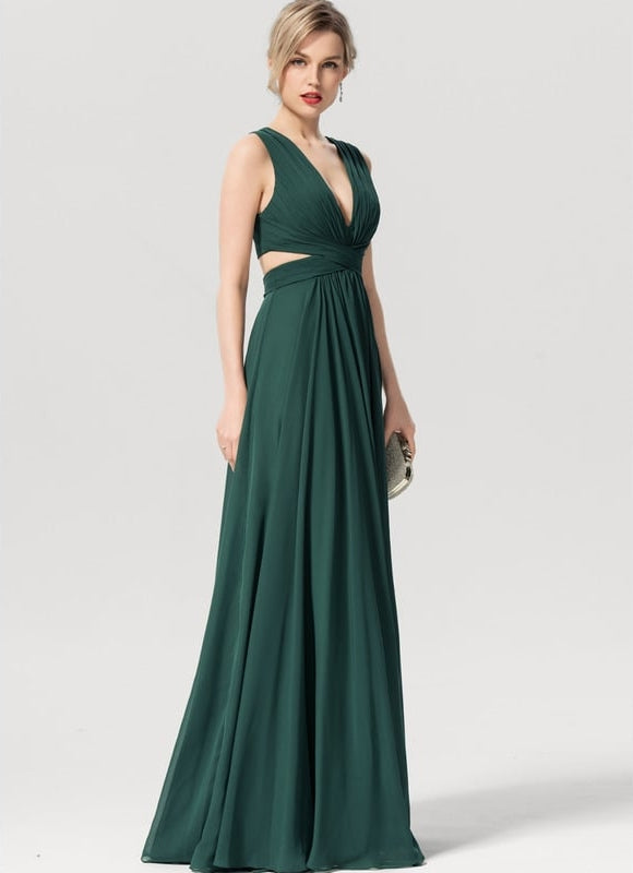 Robe Chic Longue Verte Fluide - gallery 2