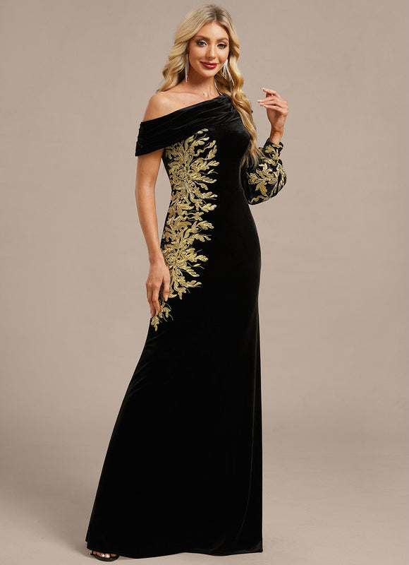 Robe Chic Velours Ornée - gallery 5