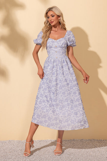 Robe Chic Midi Rose Fleuri - gallery 1