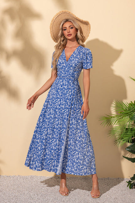 Robe Chic Fleurie Cobalt - gallery 3