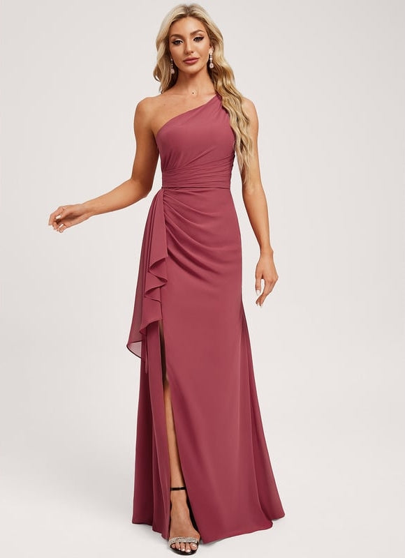 Robe Chic Asymétrique Beige - gallery 2
