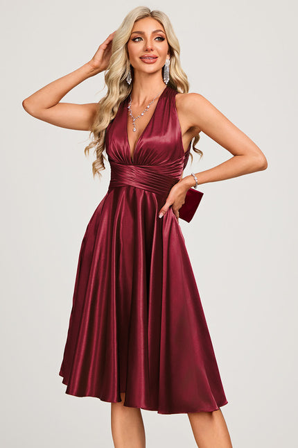 Robe Chic Cocktail Satinée