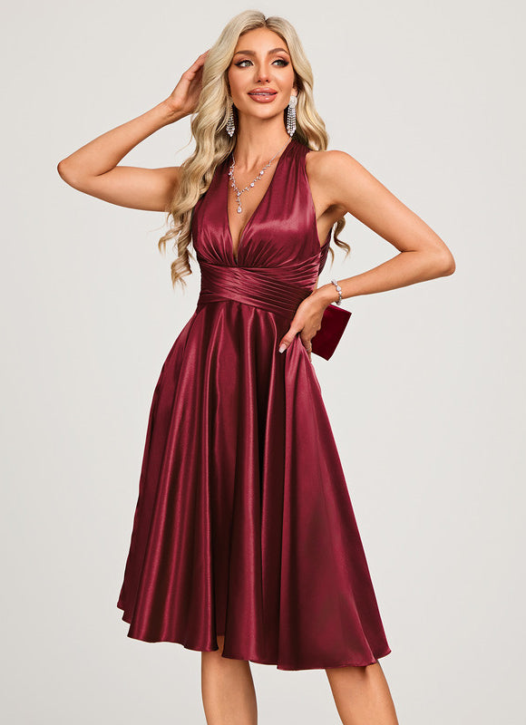 Robe Chic Cocktail Satinée