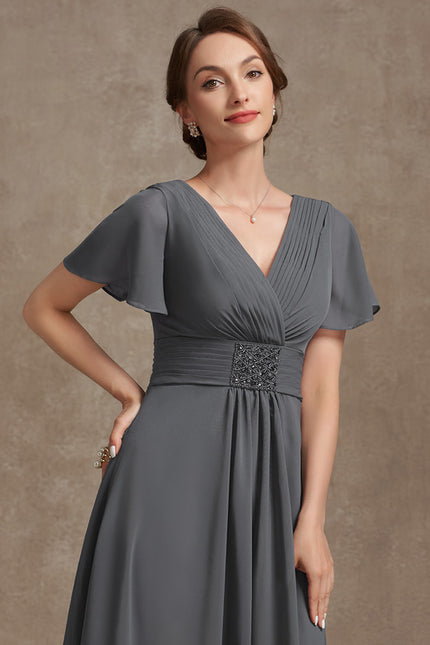 Robe Chic Longue Fluide Grise - gallery 1