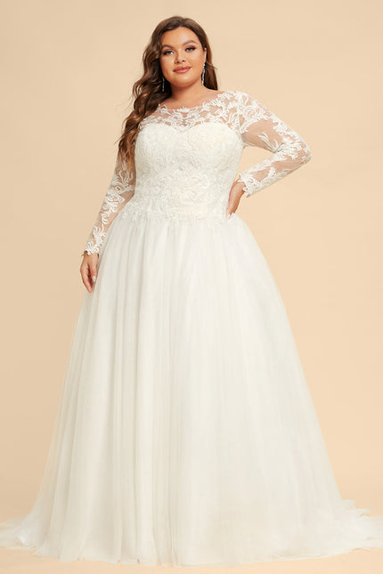 Robe Chic Blanche Col Rond Dentelle - gallery 5