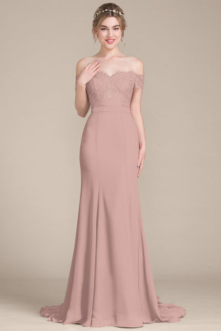 Robe De Soirée Chic Rose Poudrée - gallery 2