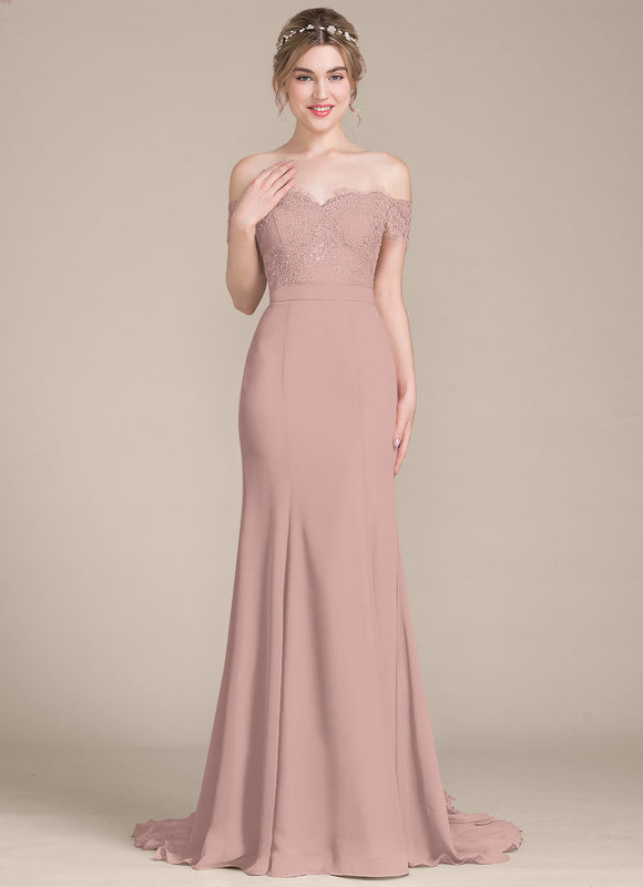 Robe De Soirée Chic Rose Poudrée - gallery 2