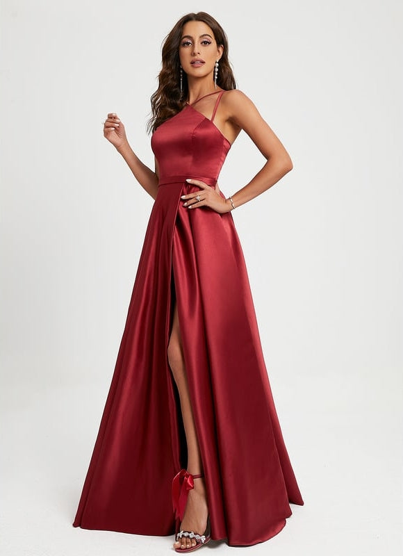 Robe Chic Satiné Rubis Éthéré - gallery 1