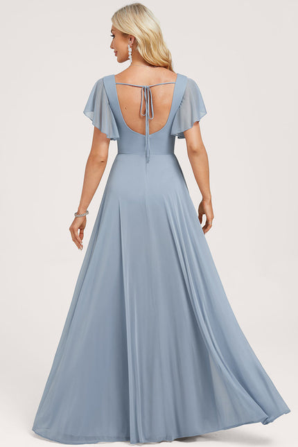 Robe Chic Bleu Clair Longueur Ras Du Sol - gallery 1