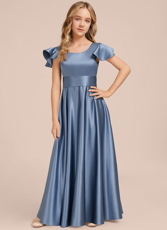 Robe Chic Bleu Satiné - gallery 4
