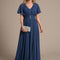 Robe Chic Longue Plissée Marine