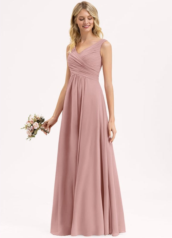 Robe Chic Longue Bordeaux Plissée - gallery 4
