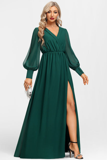 Robe Chic Longue Verte Fluide