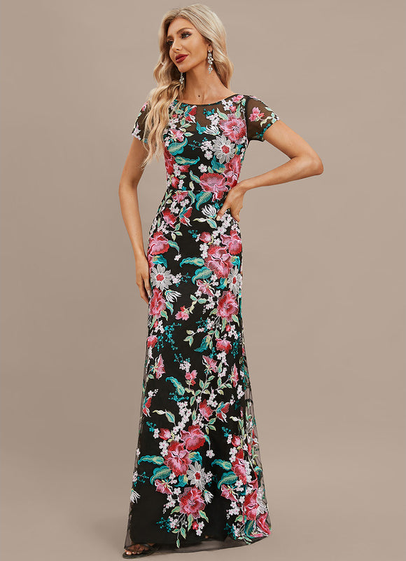 Robe Chic Noir Floral Satin - gallery 6