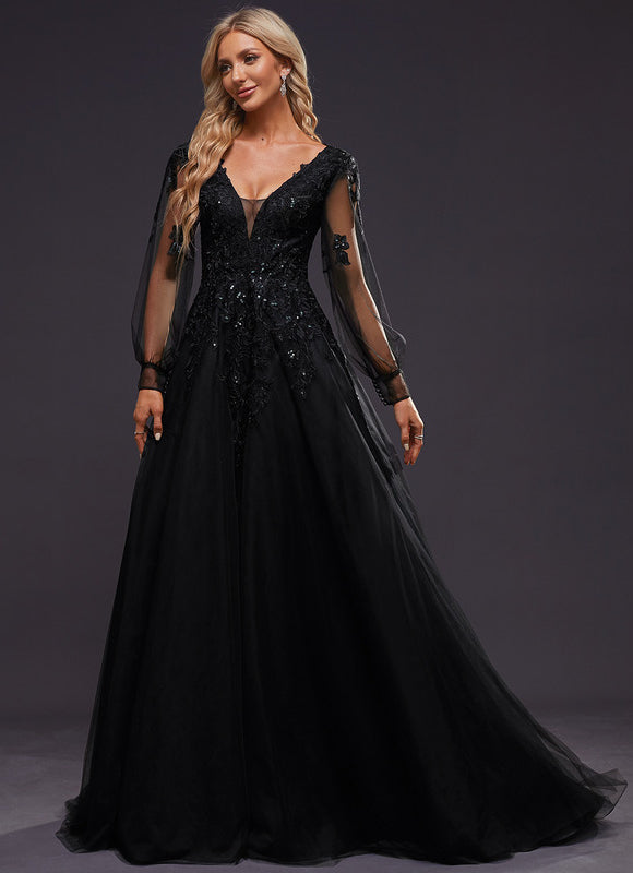 Robe Chic Noir Éblouissant - gallery 7