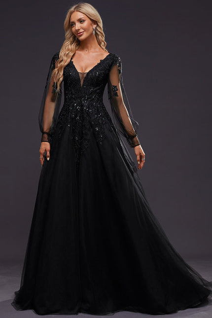 Robe Chic Noir Éblouissant - gallery 7