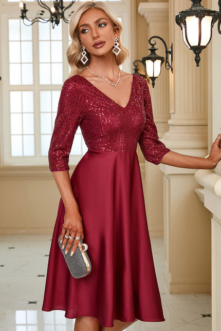 Robe Chic Éclat Rubis Satiné - gallery 8