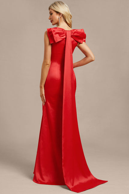 Robe Chic Satin Rouge Élégant