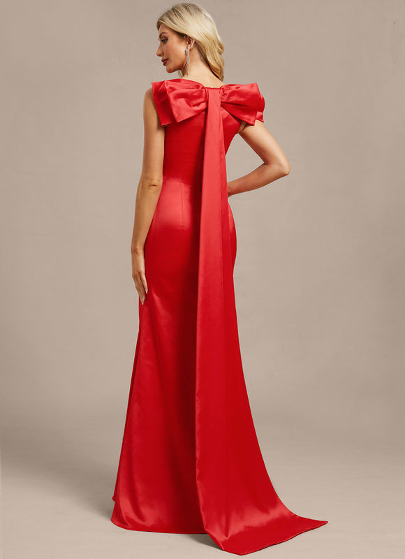 Robe Chic Satin Rouge Élégant