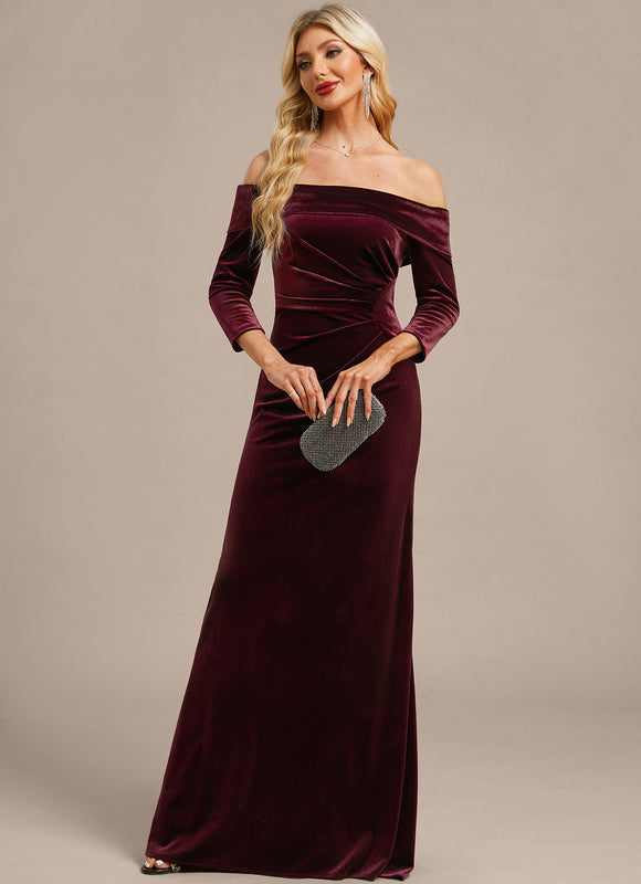 Robe Chic Velours Prune Élégante - gallery 2