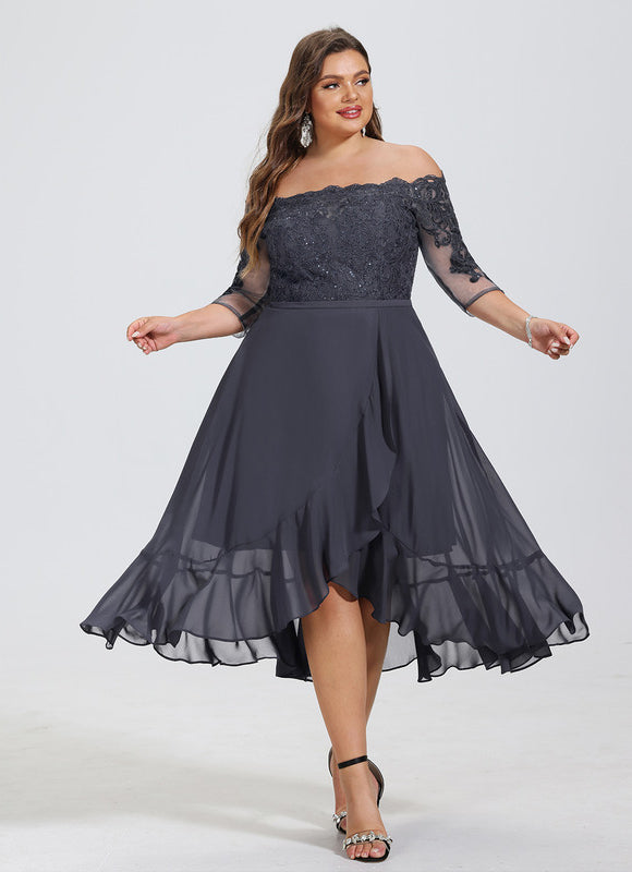 Robe Chic Asymétrique Éclatante - gallery 7