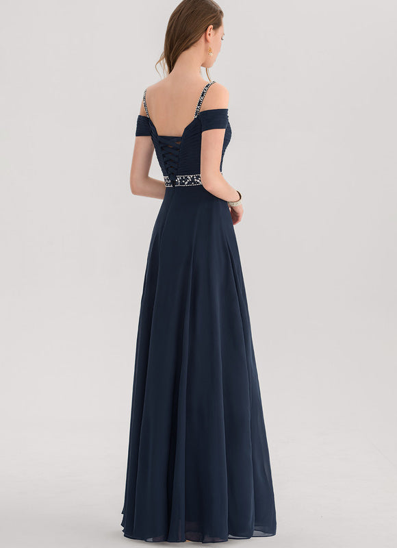 Robe Chic Bleu Marine Décolleté Élégant - gallery 2