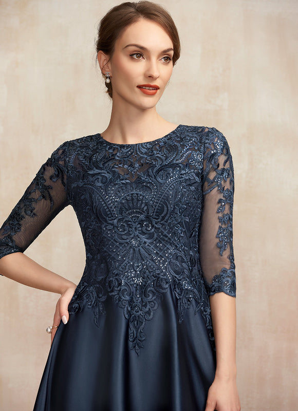 Robe Chic Satiné Ébène Élégant - gallery 1