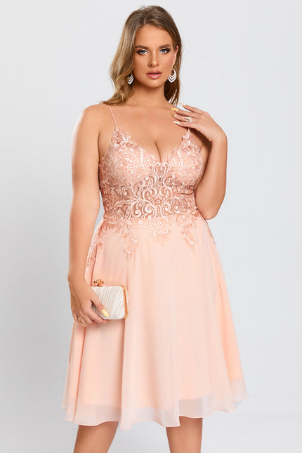 Robe Chic Ailée Pêche - gallery 4