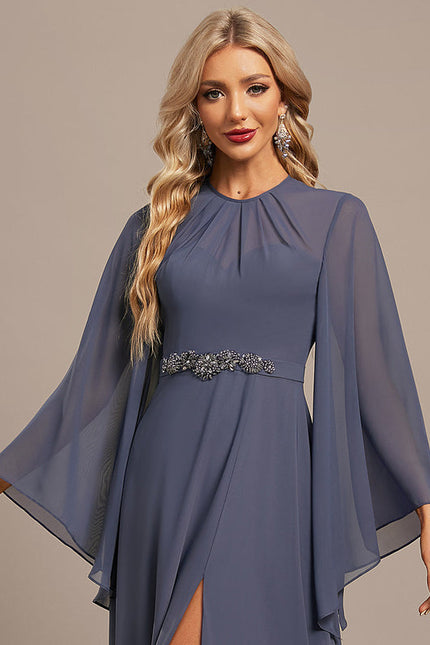 Robe Chic Satin Bleu Nuit - gallery 5