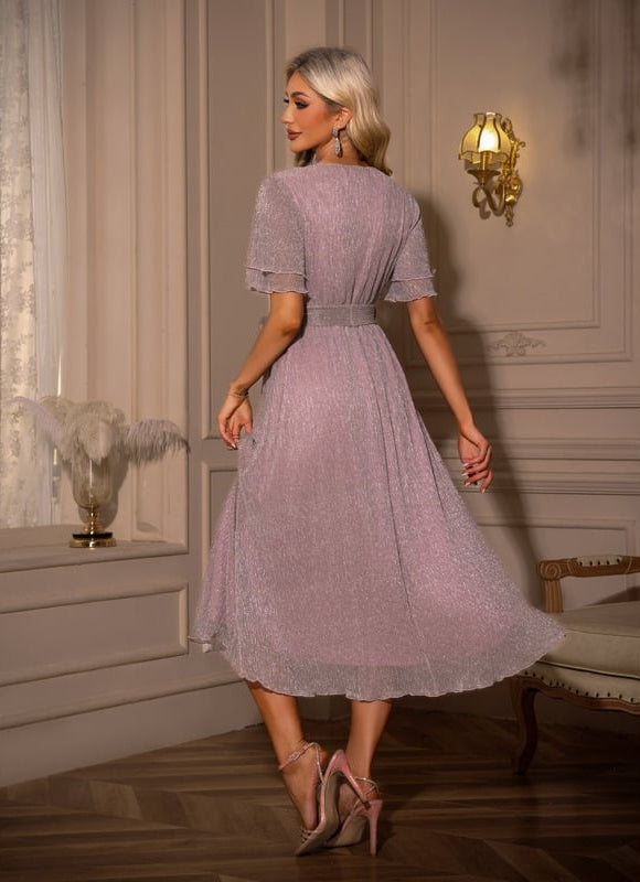 Robe Chic Tulle Rose Midi - gallery 1