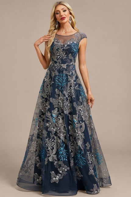 Robe Chic Florale Bleu Nuit - gallery 5