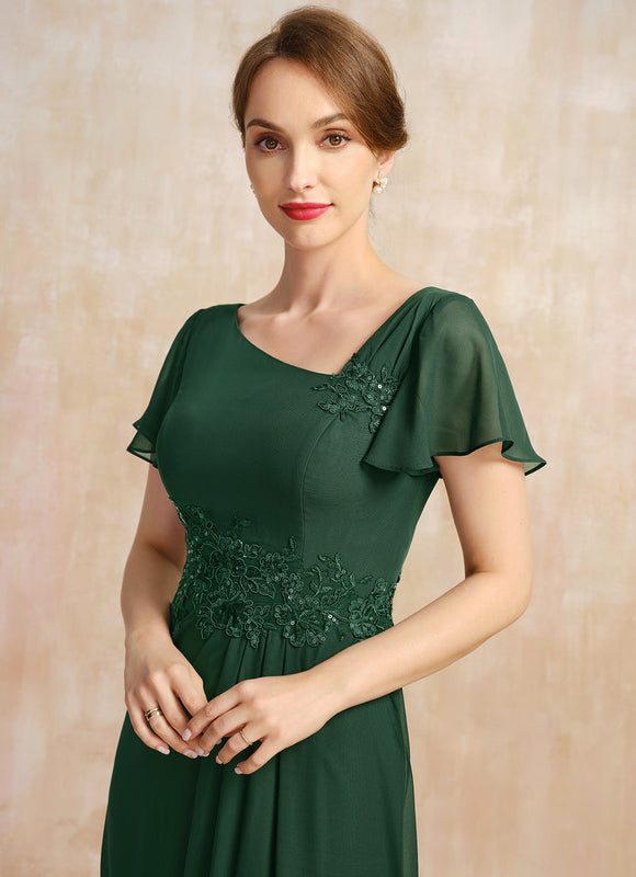 Robe Chic Col Flottant Émeraude - gallery 1