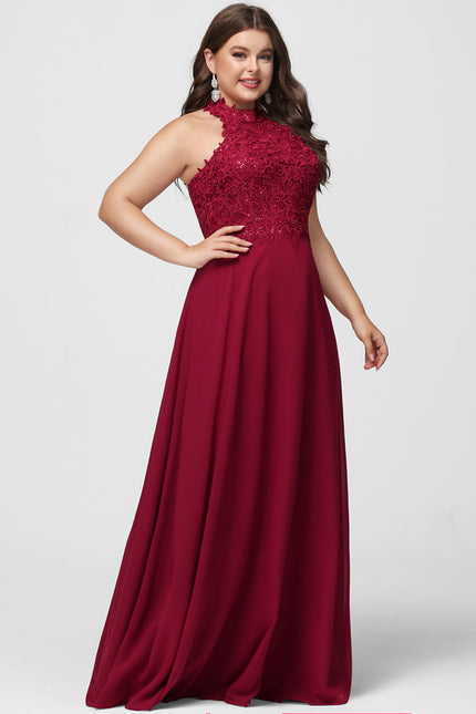 Robe Chic Bordeaux Dentelle Élégante - gallery 8